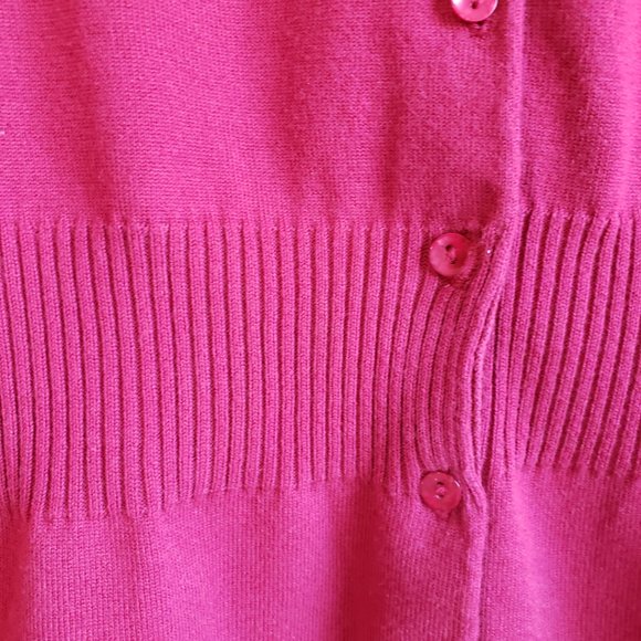 Bamboo Traders Burgundy Womens Cardigan fitted waist  3/4" Sleeve Size Small - Picture 8 of 11